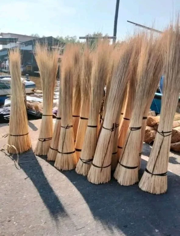 Bundles of palm broom sticks (lidi sawit) from Indonesia supplied by CV Jaya Berkah Java