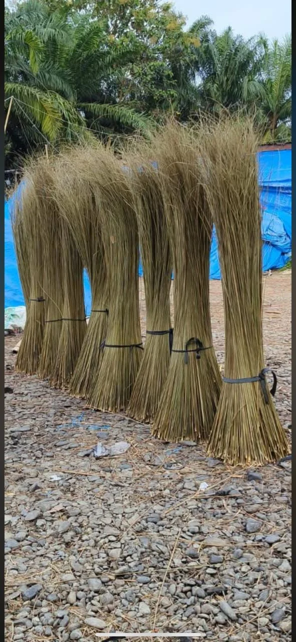 Palm broom sticks (lidi sawit) in bundles, Indonesia